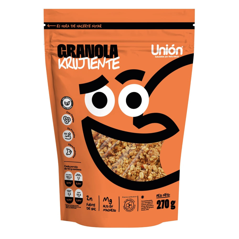 Granola Krujiente Vegana Unión 270g