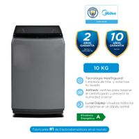 Lavadora Midea Automática Carga Superior 10Kg Gris
