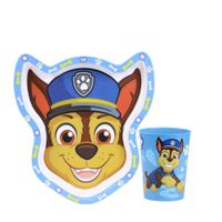 Set Plato Scool Forma con Vaso Paw Patrol