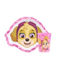 Set Plato Scool Forma con Vaso Paw Patrol