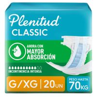 Pañales para Adulto Plenitud Classic Talla G/XG 20un
