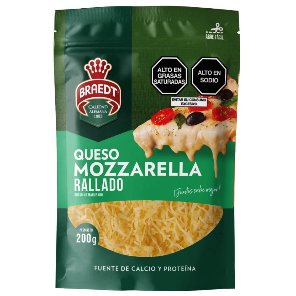 Queso Mozzarella Braedt Rallado 200g