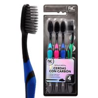 Cepillo de Dientes Family Care Carbón Activado 4un