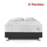 Cama Pocket Max 2 Plazas Charcoal + 2 Almohadas + Protector