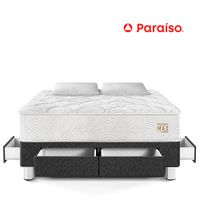 Cama Pocket Max King + Cajones Charcoal + 2 Almohadas + Protector