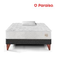 Cama Europea Pocket Max 1.5 Plazas Charcoal + 1 Almohada + Protector