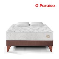 Cama Europea Pocket Max Queen Chocolate + 2 Almohadas + Protector