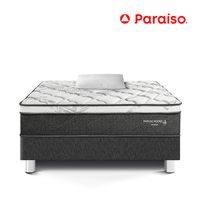 Cama Paraíso Pocket Star Charcoal 1.5 Plazas + 1 Almohada + Protector