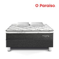 Cama Paraíso Pocket Star Charcoal King + 2 Almohadas + Protector