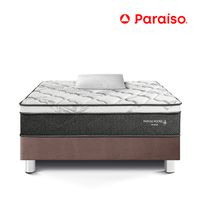 Cama Paraíso Pocket Star Chocolate 1.5 Plazas + 1 Almohada + Protector