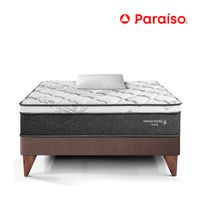 Cama Paraíso Pocket Star Europea Chocolate 1.5 Plazas + 1 Almohada + Protector