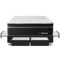 Forli Conjunto Box Tarima Platinium Pocket Queen + 2 Almohadas + Protector
