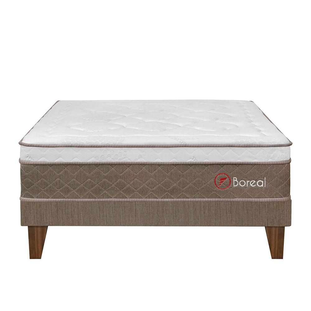 Forli Cama Europea Boreal Pocket SS Queen + 2 Almohadas + Protector