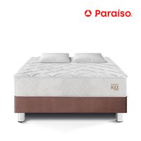 Cama Pocket Max 2 Plazas Chocolate + 2 Almohadas + Protector