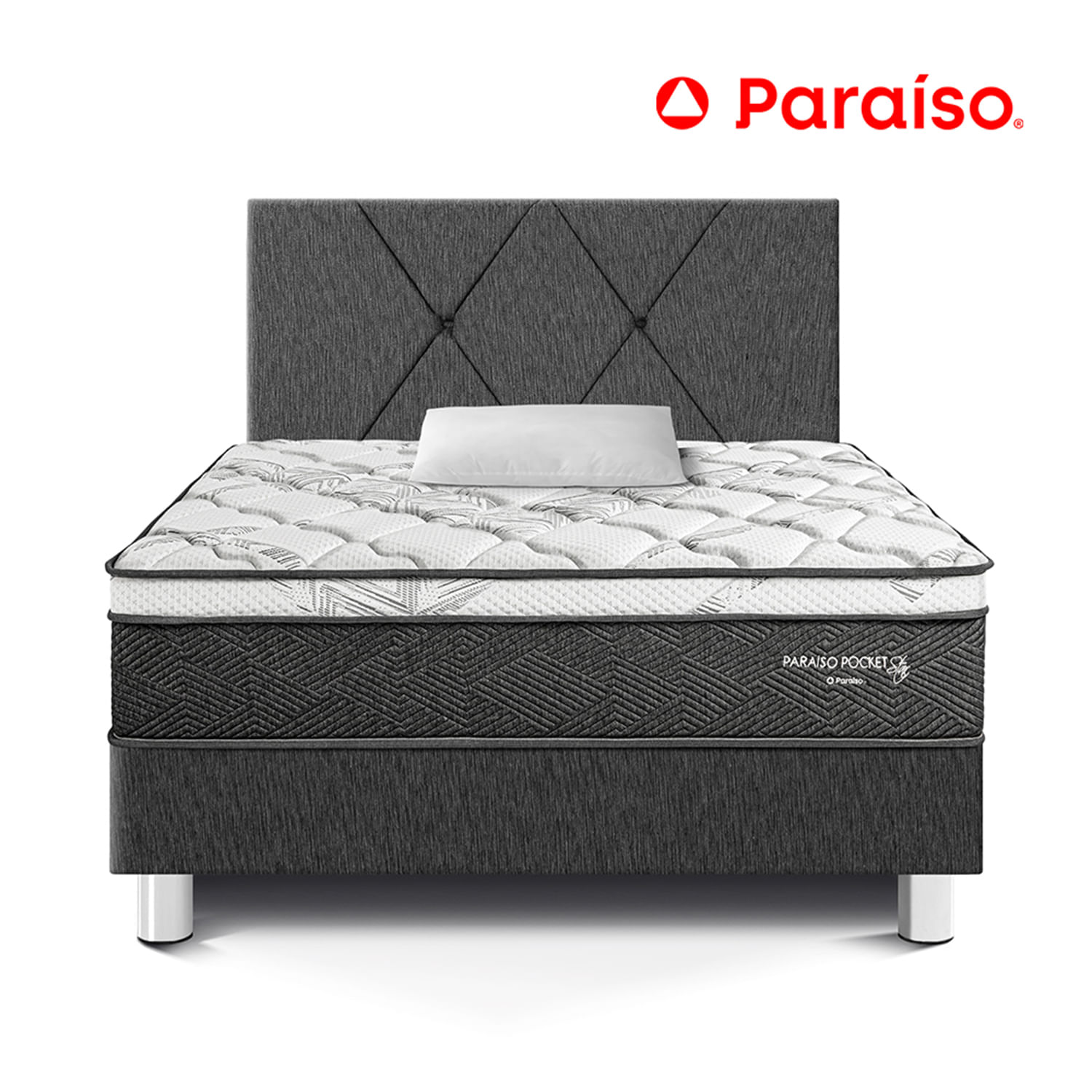 Dormitorio Paraíso Pocket Star Charcoal 1.5 Plaza