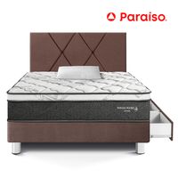 Dormitorio Paraíso con Cajones Pocket Star Chocolate 1.5 Plaza