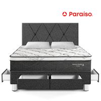 Dormitorio Paraíso con Cajones Pocket Star Loft Charcoal 2 Plazas