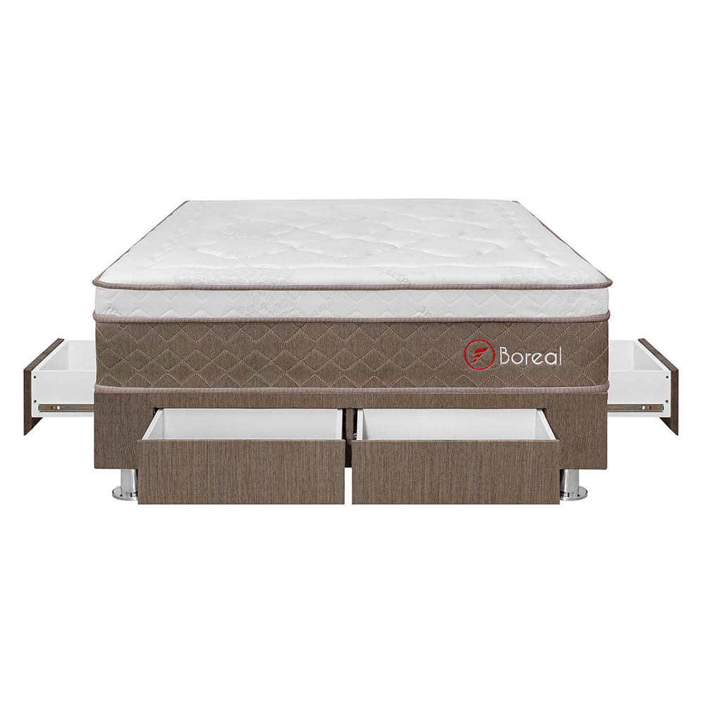 Forli Conjunto Box Tarima Boreal Pocket 2 Plazas + 2 Almohadas + Protector