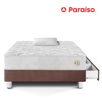 Cama Pocket Max 1.5 Plazas Cajones Chocolate + 1 Almohada + Protector