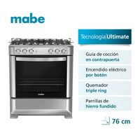 Cocina de Piso 5 Quemadores 76cm Inoxidable Mabe CMP7628FX0