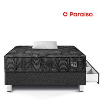 Cama Pocket Max Black con Cajones 1.5 Plazas+ 1 Almohada+ 1 Protector