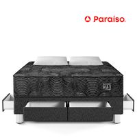 Cama Pocket Max Black con Cajones King Plaza+ 2 Almohadas + 1 Protector