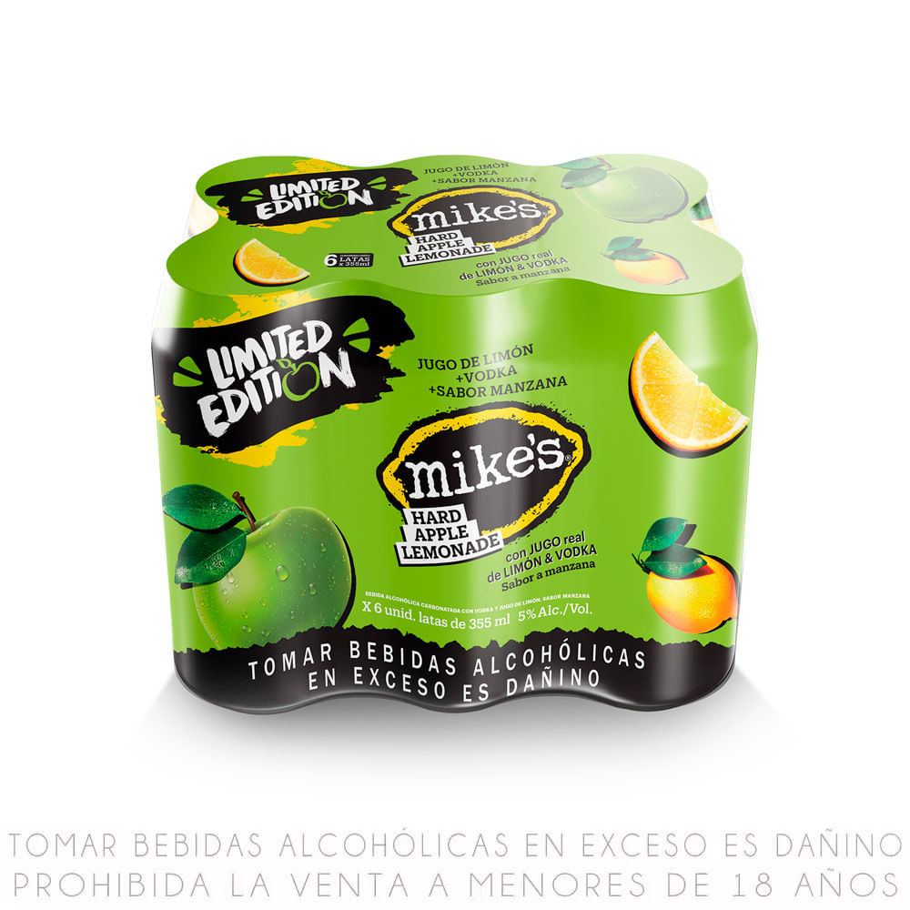 Sixpack Bebida Ready to Drink Mike's Hard Apple Lemonade Lata 355ml