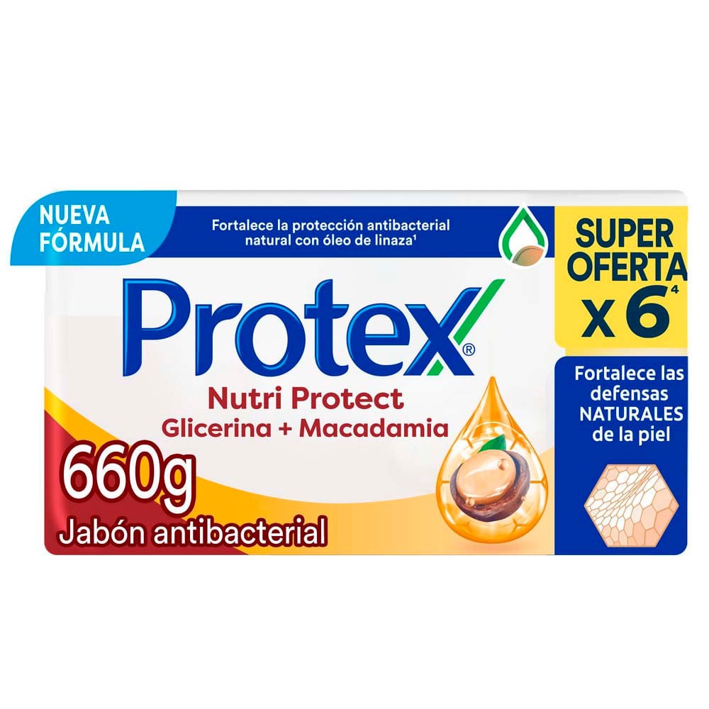 Sixpack Jabón en Barra Protex Nutri Protect Macadamia 110g