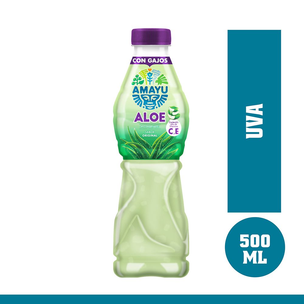Bebida Amayu Aloe Sabor Uva Botella 500ml