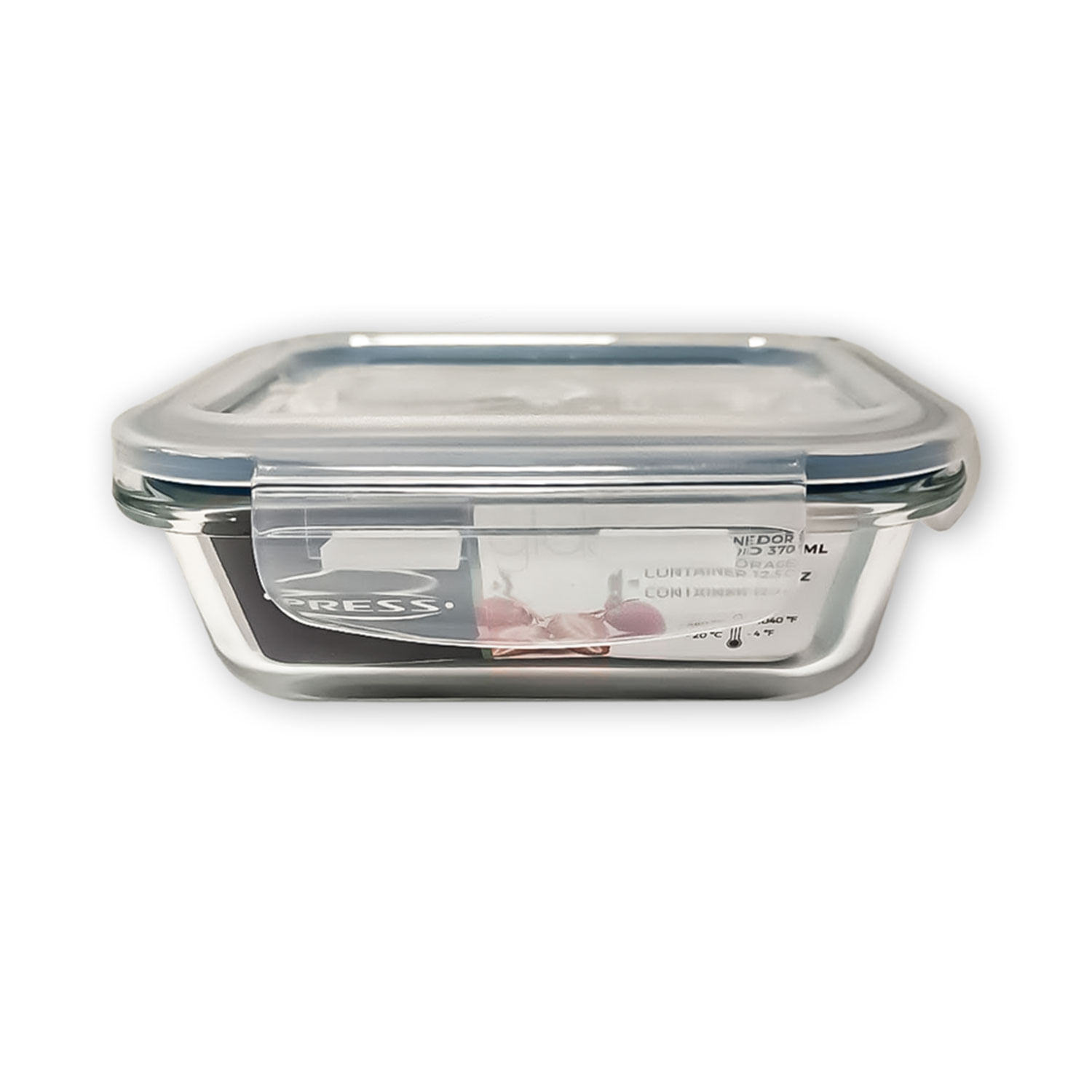Refractario con Tapa De Vidrio 370ml