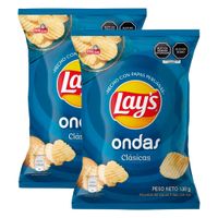 Twopack Papas Lay's Ondas Clásicas 130g