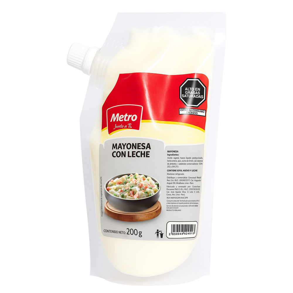 Mayonesa con Leche Metro 200g