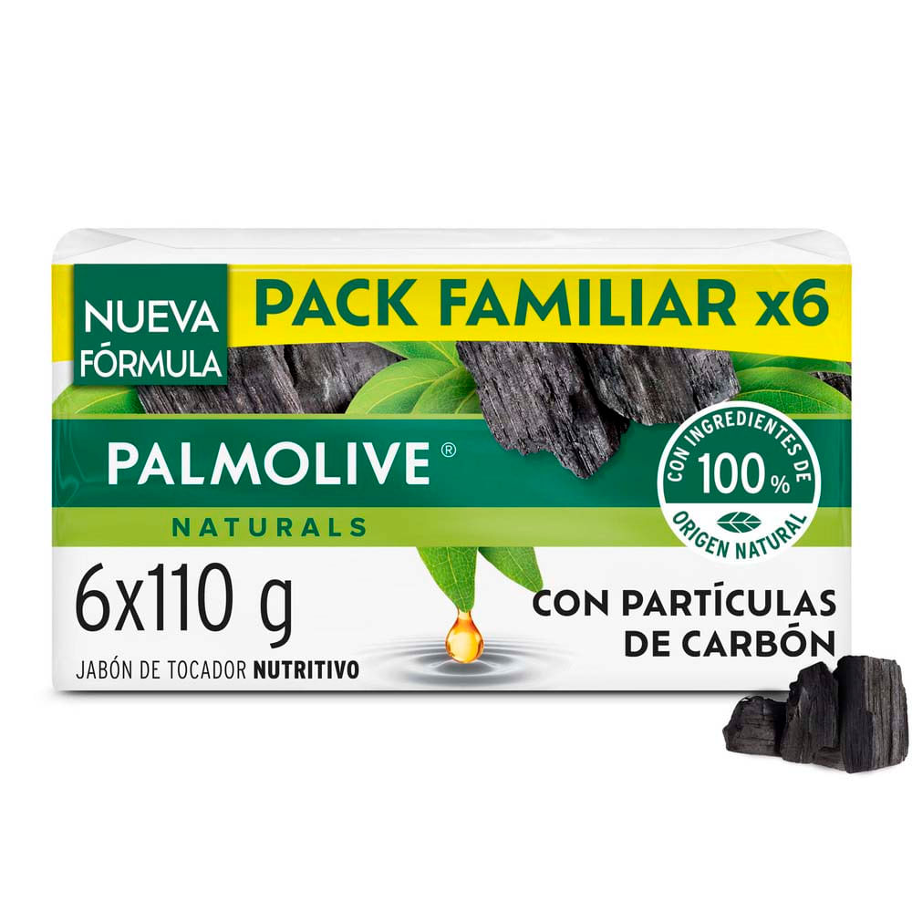 Sixpack Jabón en Barra Palmolive Carbón 110g