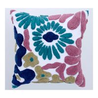 Cojin Krea Tufted Flores 45x45cm