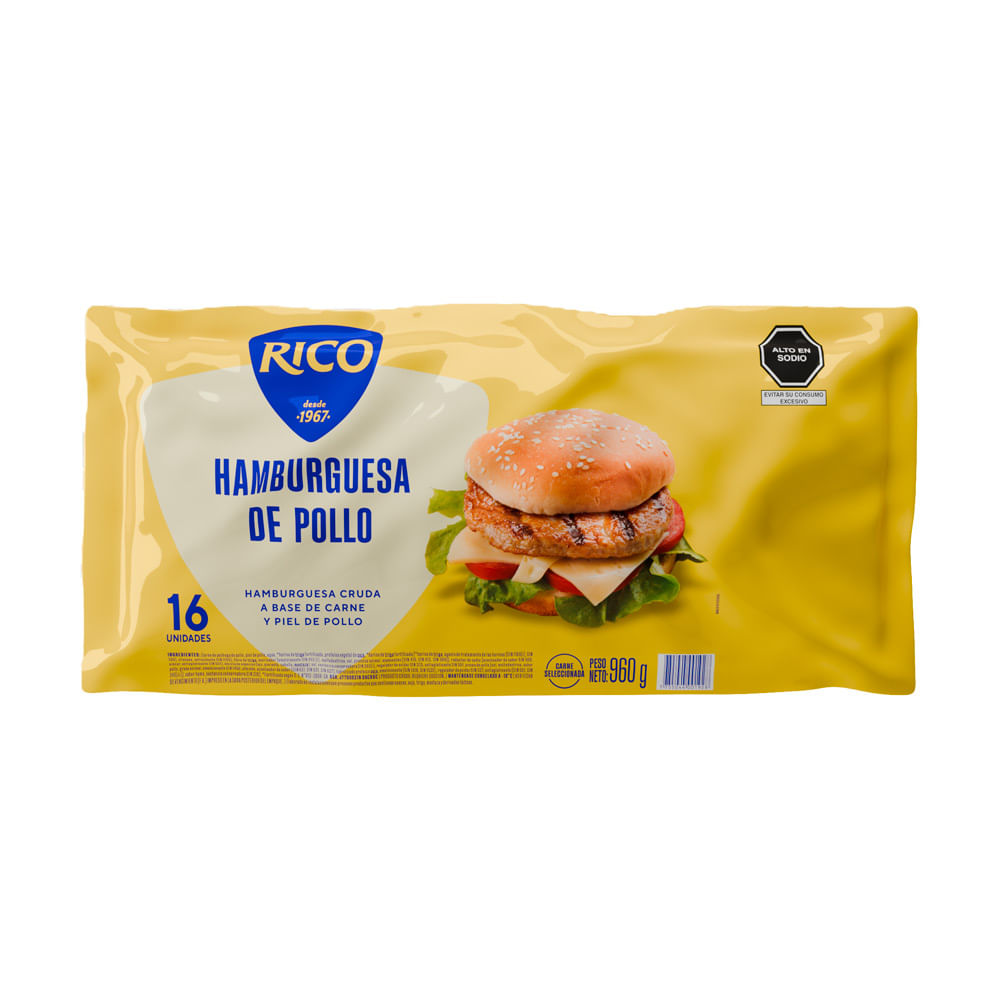 Hamburguesa de Pollo Rico 960g