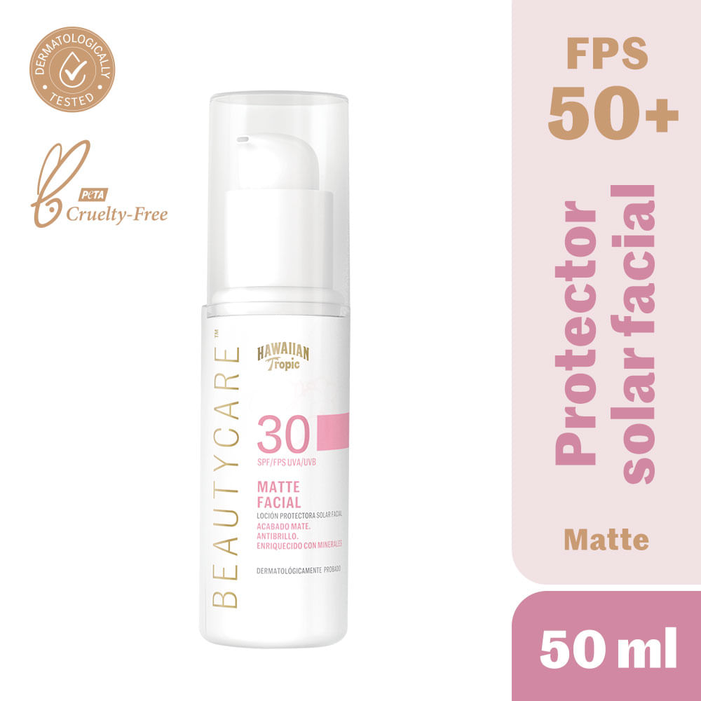 Protector Solar Facial Hawaiian Tropic Beauty Care Matte 50ml
