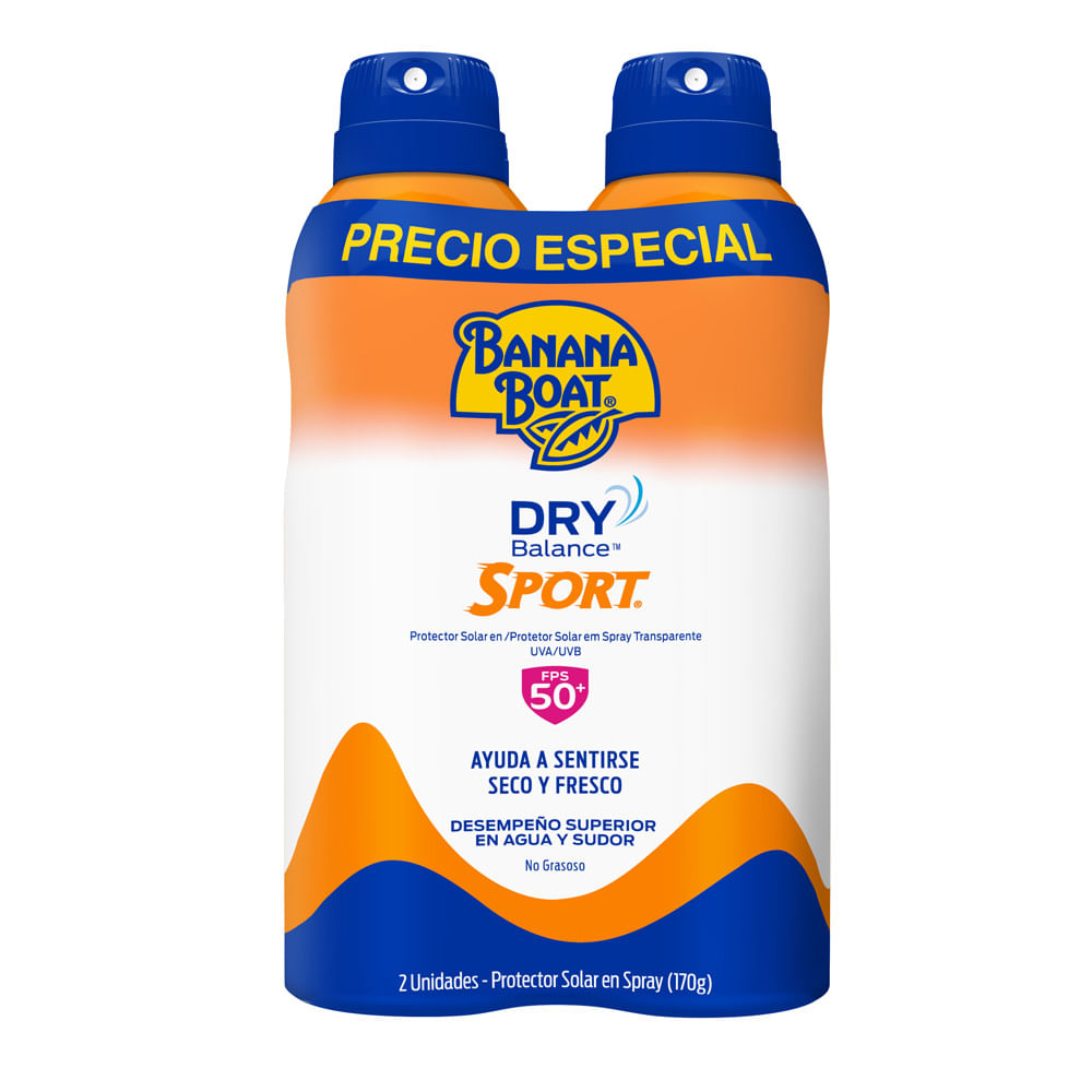 Twopack Protector Solar en Spray Banana Boat Dry Balance Sport 180ml