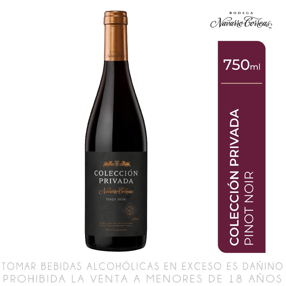 Vino Tinto Pinot Noir Colección Privada Navarro Correas Botella 750ml