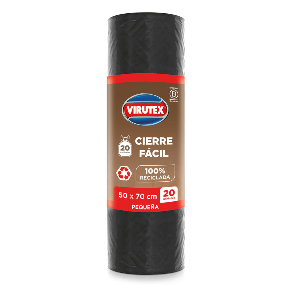 Bolsa de Basura Virutex Cierre Fácil Pequeña 30L Rollo 20un