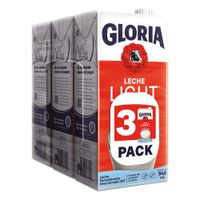 Tripack Leche UHT Gloria Light Caja 946ml