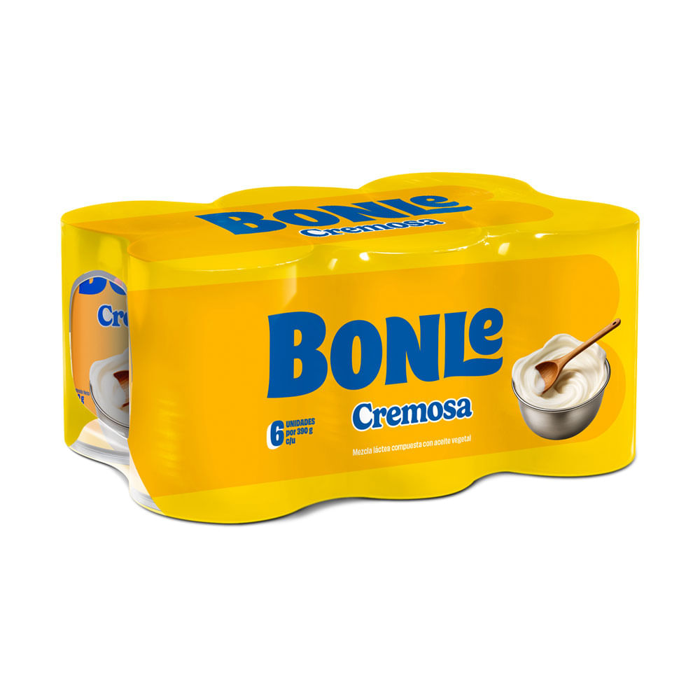 Mezcla Láctea Cremosa Bonlé Lata 395 g Pack de 6 unid