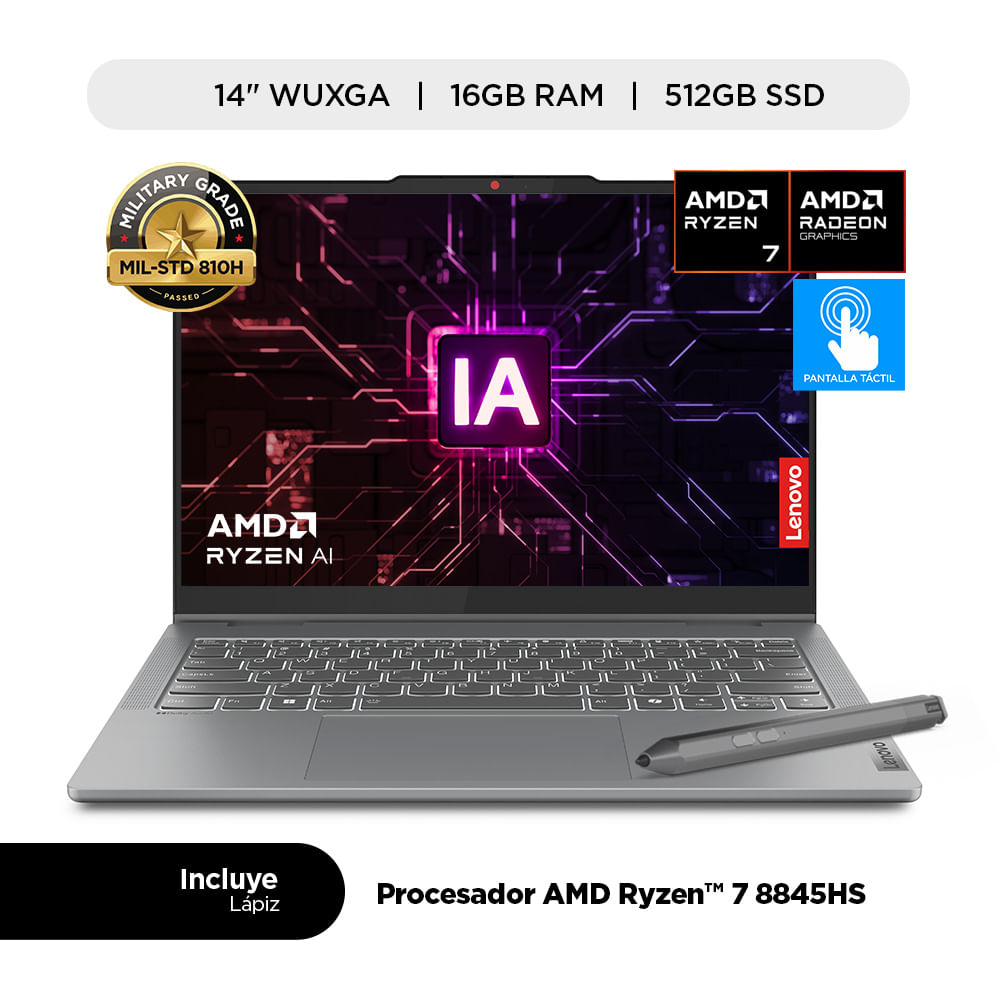 Laptop Lenovo IdeaPad 5 W11 83DR005ULM 14"" WUXGA AMD Ryzen 7-8845HS 512GB SSD 16GB