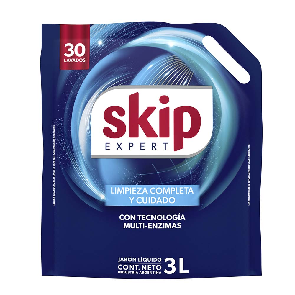 Detergente Líquido Skip Bio Enzimas Doypack 3L