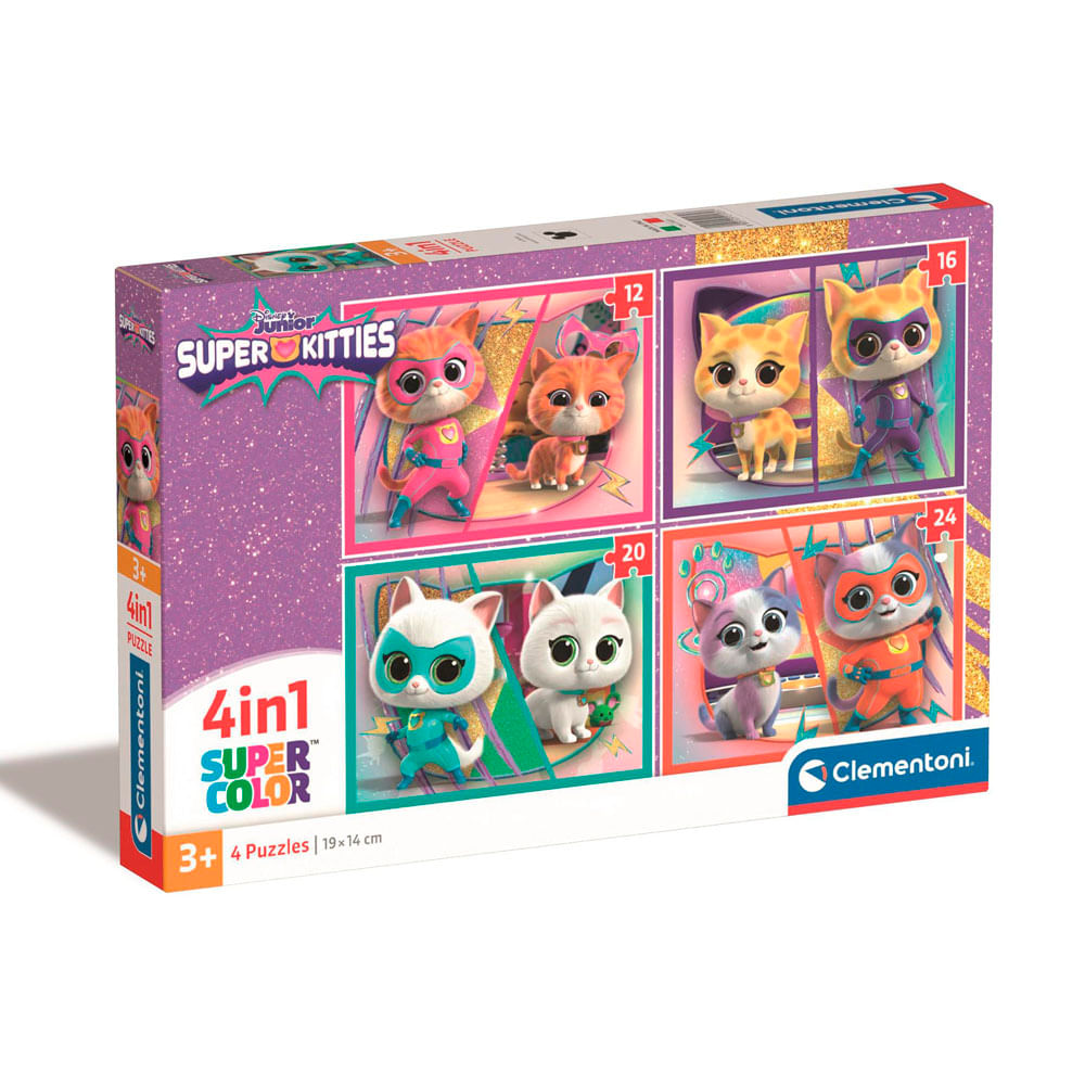 Rompecabezas Clementoni infantil 4 en 1: 12/16/20/24 fichas