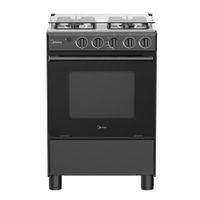 Cocina a Gas 24"" Midea 4 Quemadores Negra