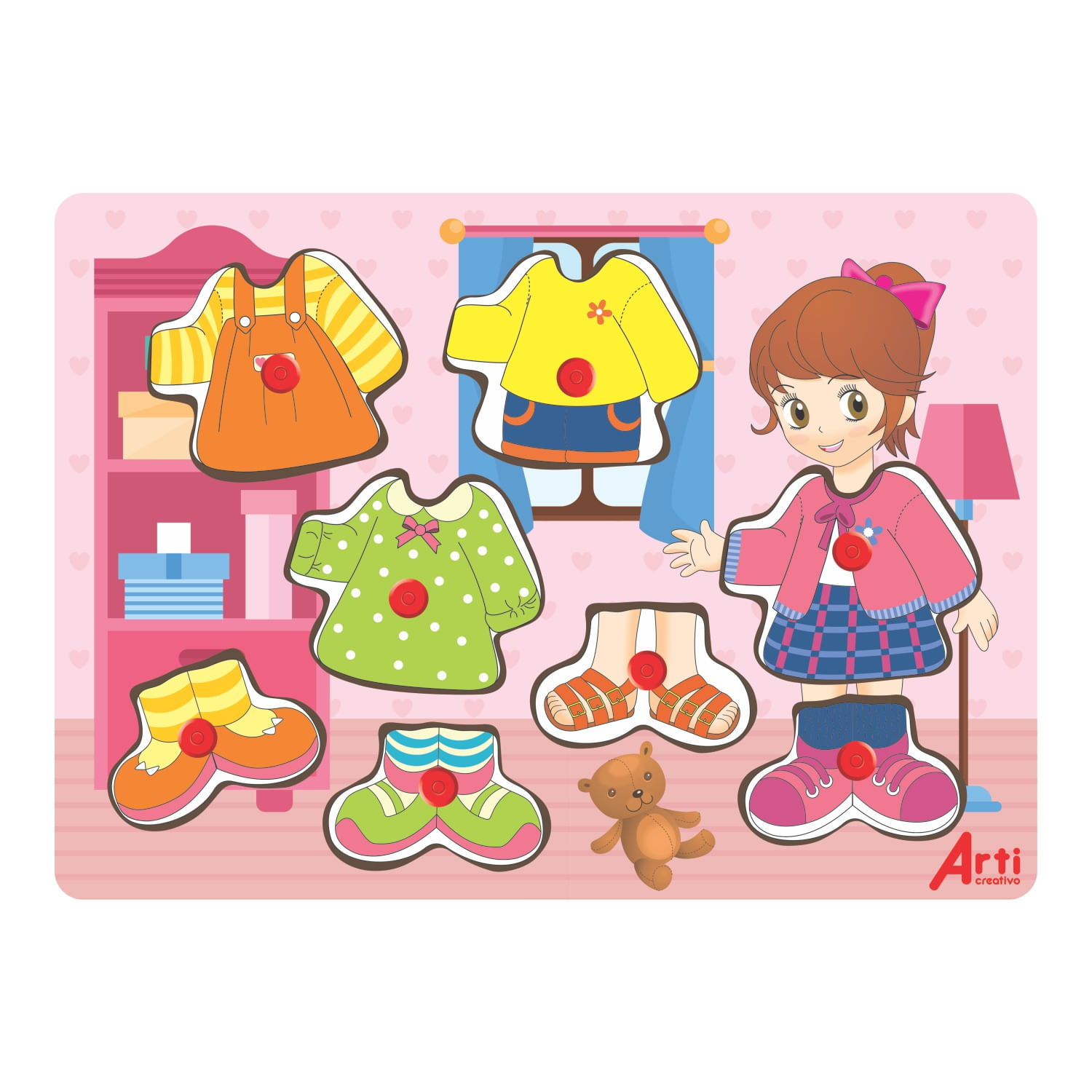 Juego Educativo Arti Creativo de Madera Dress Up Girl