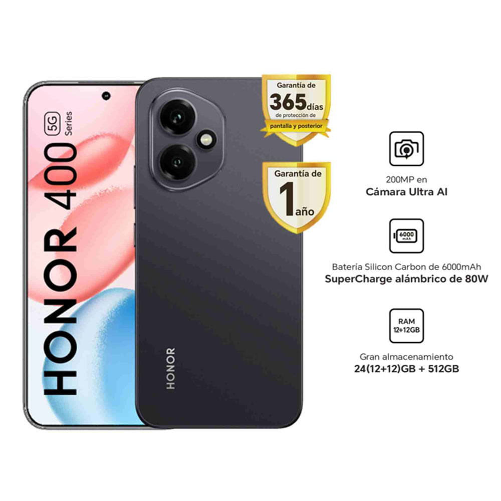 Smartphone Honor 400 12GB+512GB Midnight Black