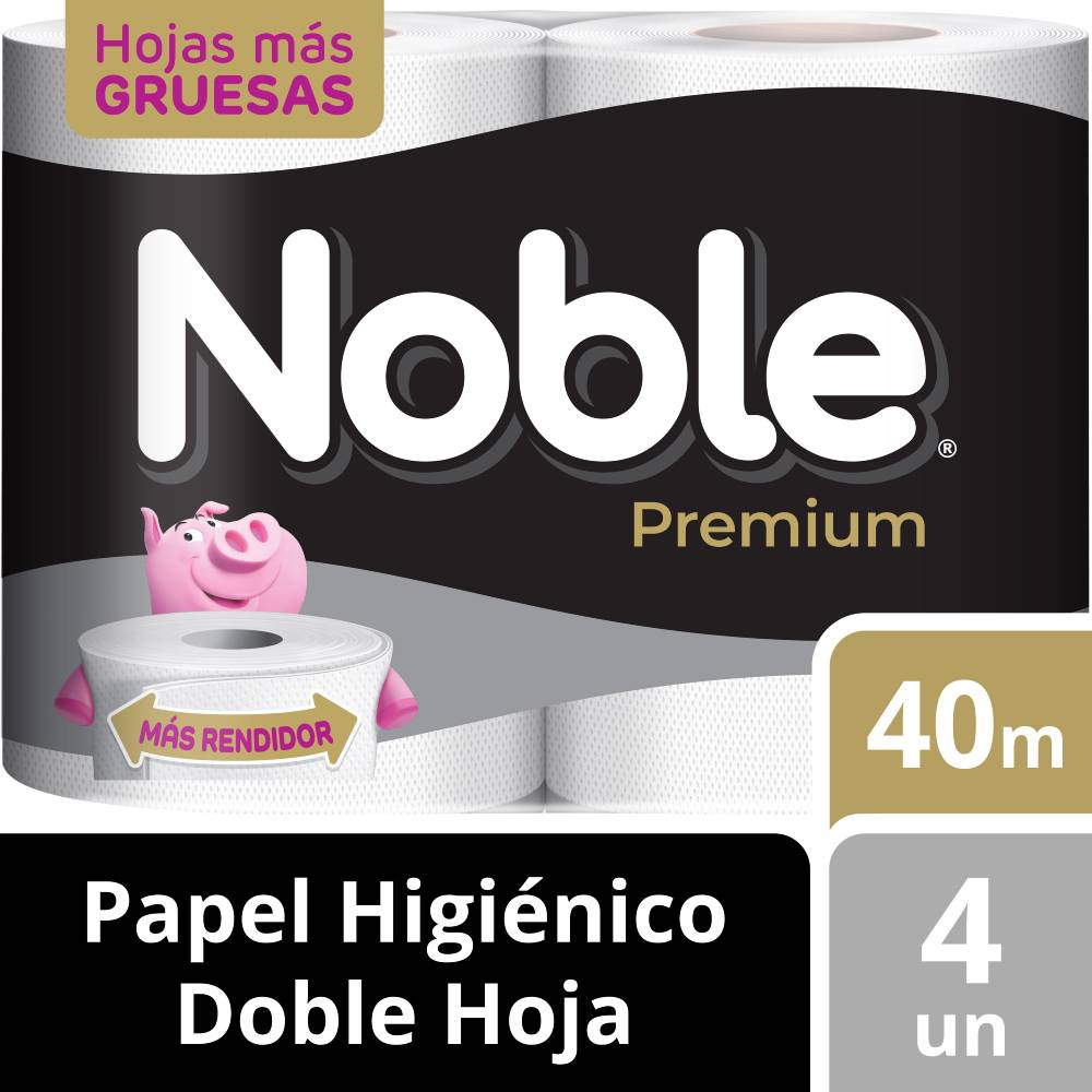 Papel Higiénico Doble Hoja Noble Premium 4un