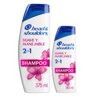 Pack Head & Shoulders Shampoo 2 en 1 Suave y Manejable: 375ml + 180ml