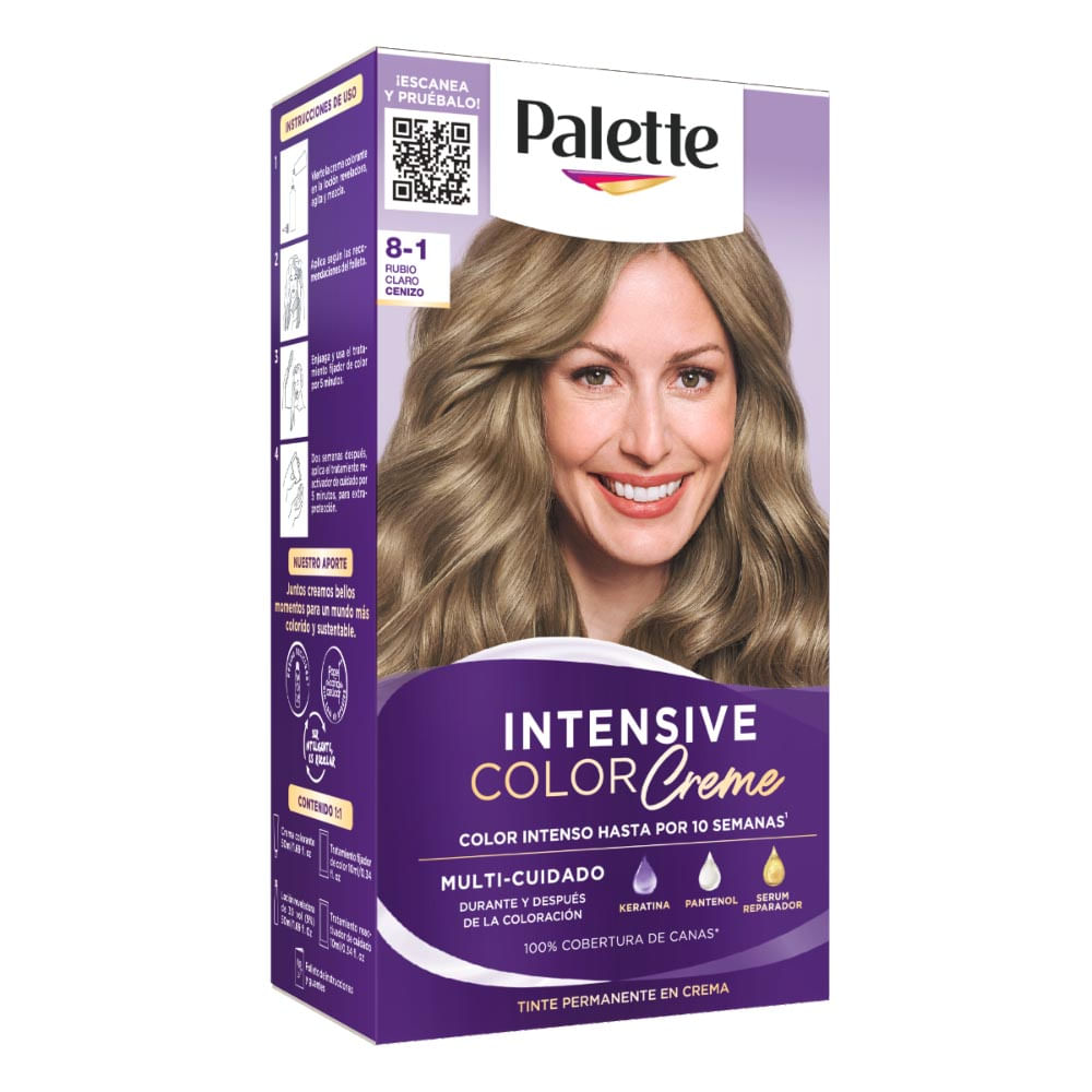 Tinte de Cabello Palette Intensive Color Creme 8-1 Rubio Claro Cenizo